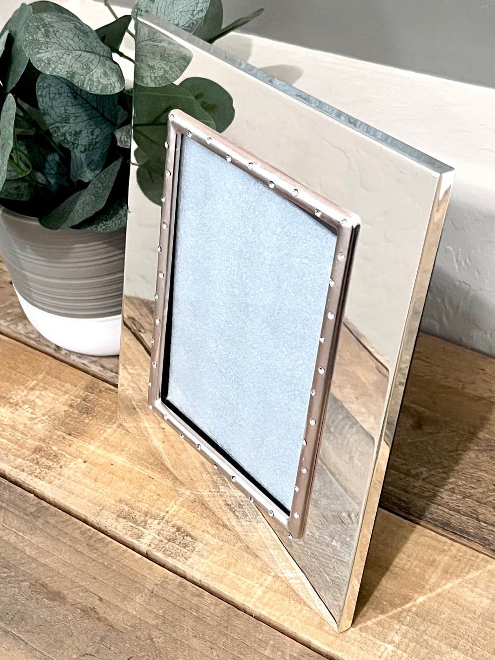 Lenox Devotion Silver Plated Picture Frame Rhinestone Border 8x10 Fits 5x7